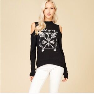 Wild Spirit Black Edgy Cut-out Long Sleeve